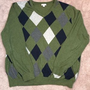XXL Men’s Argyle V-Neck Sweater